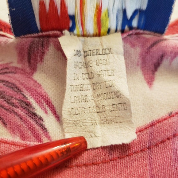 Waikiki Hawaii Womens Tank Top Swim Cover Size XL Vintage Pink Palm Trees Aloha - Picture 6 of 8